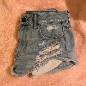 american eagle ripped jean shorts
